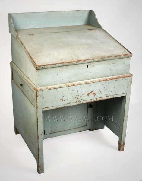 Clerk's or Schoolmaster's Desk, Blue Paint
New England
Early 19th Century, entire view